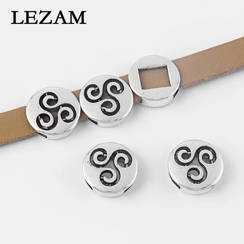10pcs Antique Triskele Triskelion Triple Spiral Slider Spacer Beads For 13mm Flat Leather Cord Jewelry Making Findings
10pcs Antique Triskele Triskelion Triple Spiral Slider Spacer Beads For 13mm Flat Leather Cord Jewelry Making Findings