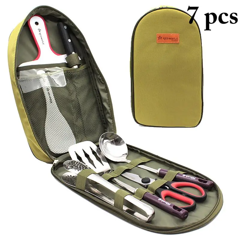 7PCS Camping Kitchen Utensil Set Portable Multi-Purpose Camp Cookware Utensil Cutting Board Knife Clip Scissors Spoon Shovel
7PCS Camping Kitchen Utensil Set Portable Multi-Purpose Camp Cookware Utensil Cutting Board Knife Clip Scissors Spoon Shovel