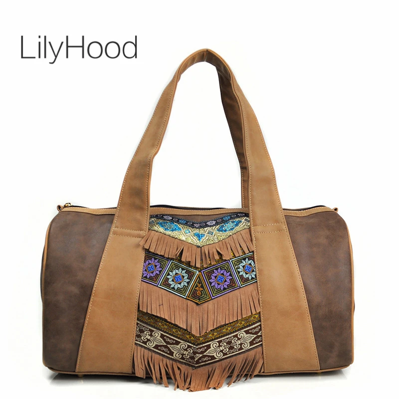 LilyHood Barrel Shaped Handle Bag Women Man-made Leather Floral Embroidery Fringe MiaoTribal Boho Gypsy Ibiza Hand bag
LilyHood Barrel Shaped Handle Bag Women Man-made Leather Floral Embroidery Fringe MiaoTribal Boho Gypsy Ibiza Hand bag
