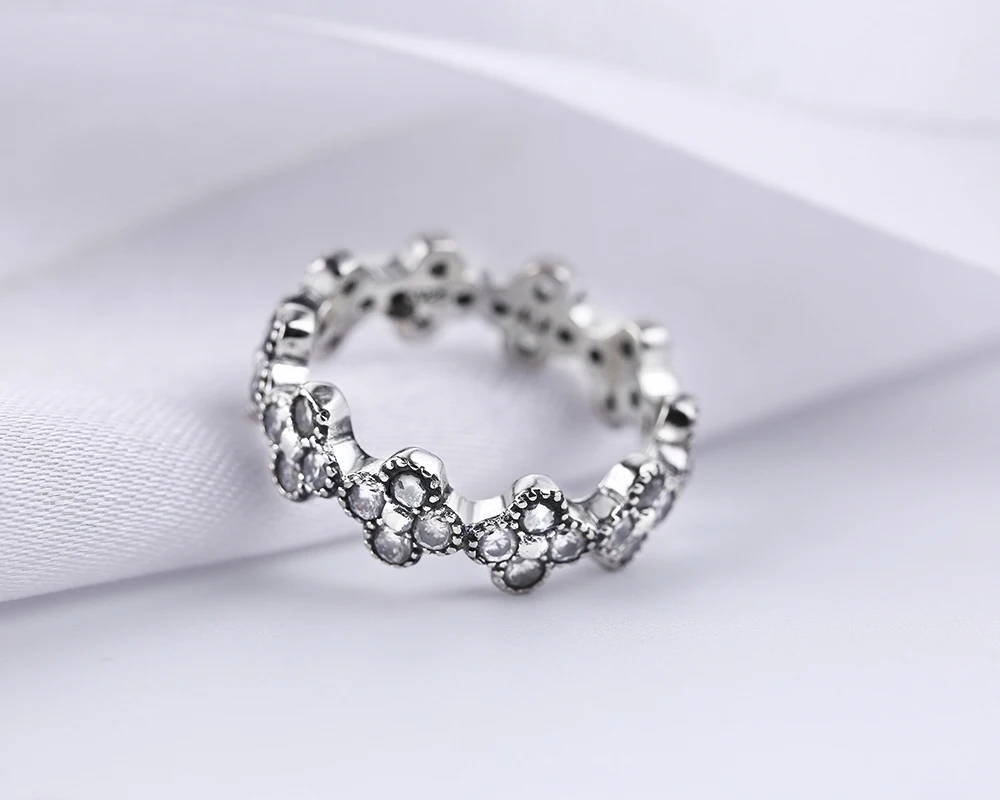 925 Sterling Silver Ring Jewelry Blossom With Crystal Diy Wedding Rings For Women | Украшения и аксессуары