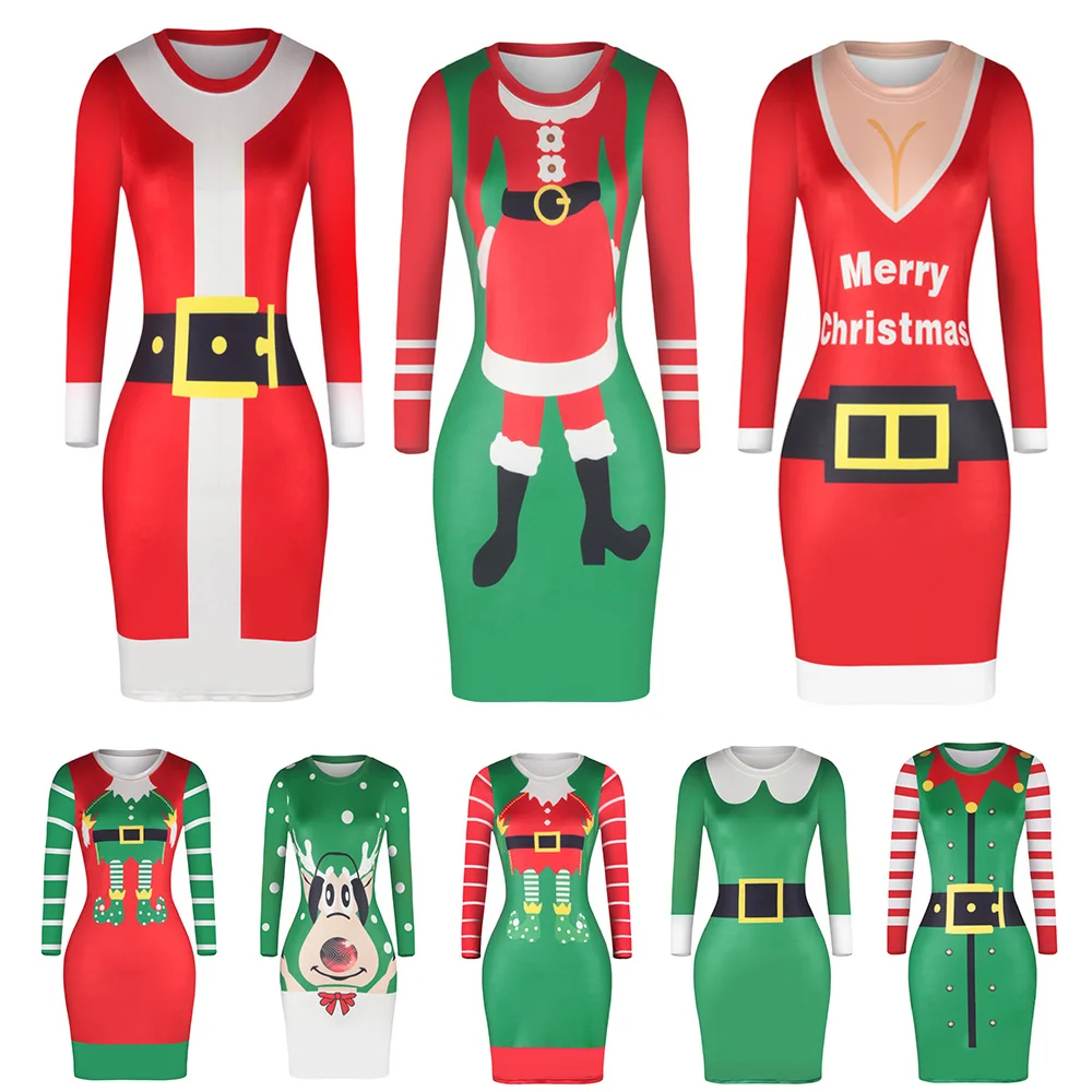 Santa Claus Christmas tight dress Costumes Women Long-sleeved Festival Night bar Fancy Cosplay tight Pack Hip Dresses
Santa Claus Christmas tight dress Costumes Women Long-sleeved Festival Night bar Fancy Cosplay tight Pack Hip Dresses