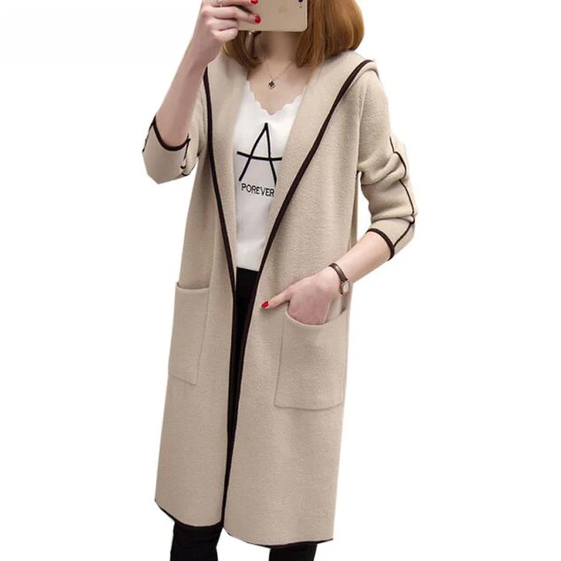 Long Section Sweater Coat Autumn 2018 New Women Knit Cardigan Jacket Large size Top Hooded Clothing Outerwear abrigos mujer
Long Section Sweater Coat Autumn 2018 New Women Knit Cardigan Jacket Large size Top Hooded Clothing Outerwear abrigos mujer