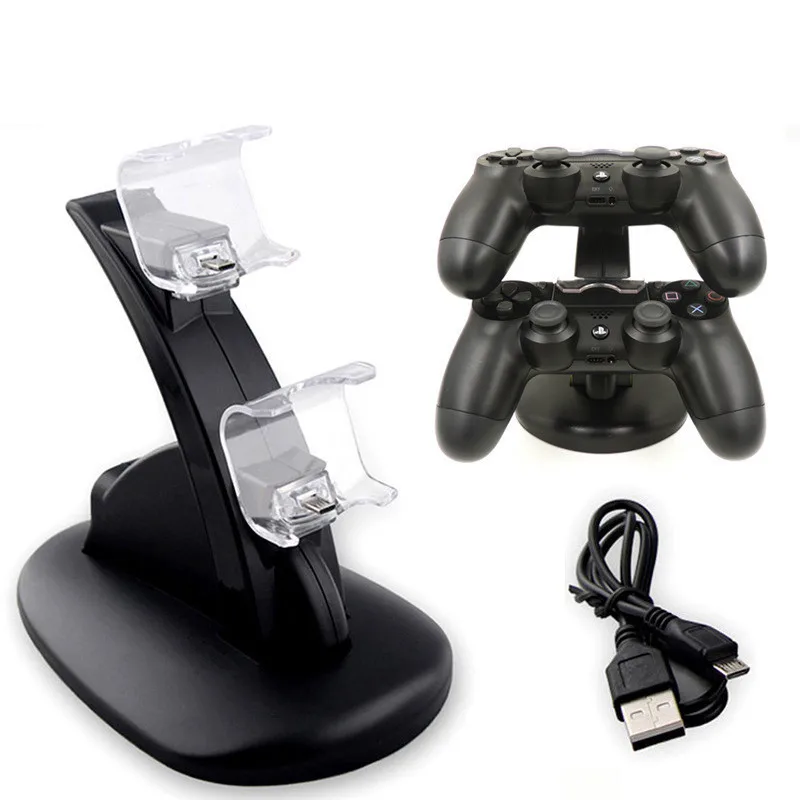 Контроллер Зарядное устройство Док станция светодиодный двойной USB PS4 зарядная