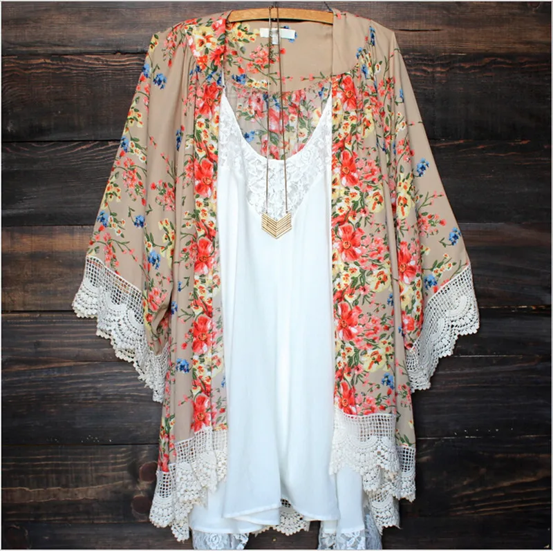 Купальник женский кружевной с цветочным принтом|lace kimono cardigan|kimono cardiganlace |