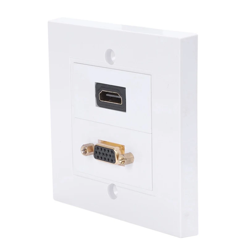 86x86 мм Настенная лицевая пластина 15 отверстий Vga розетка + Hdmi с удлиненный провод