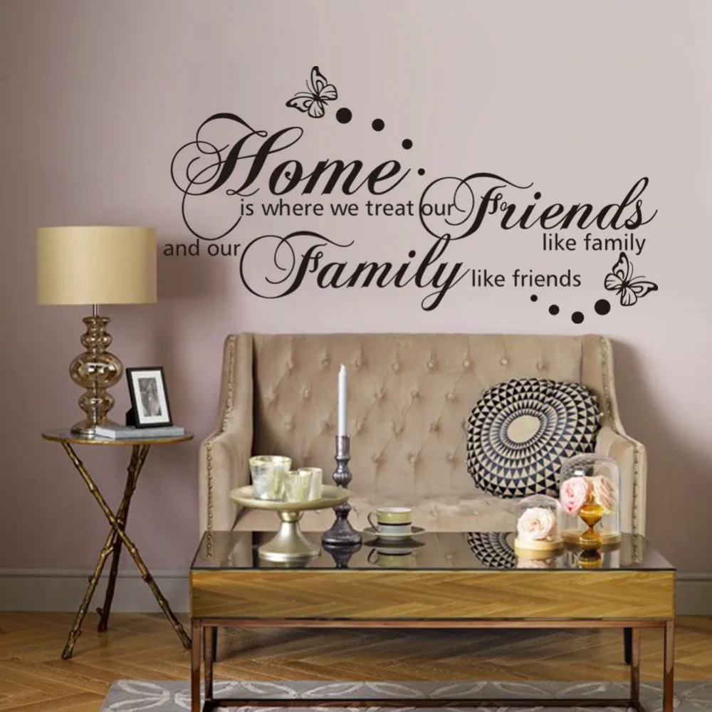 New 56*107 cm Home is Where We Treat Friends Like Family English Proverbs Quote Butterfly PVC wall stickers 8149 Drop Shipping
New 56*107 cm Home is Where We Treat Friends Like Family English Proverbs Quote Butterfly PVC wall stickers 8149 Drop Shipping