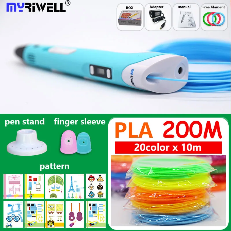 100% Original 3D Pen 3 d pen 3d with PLA 200M 1.75mm Filament No smell saftly filament plastic the best Christmas gift 3D Handle
100% Original 3D Pen 3 d pen 3d with PLA 200M 1.75mm Filament No smell saftly filament plastic the best Christmas gift 3D Handle