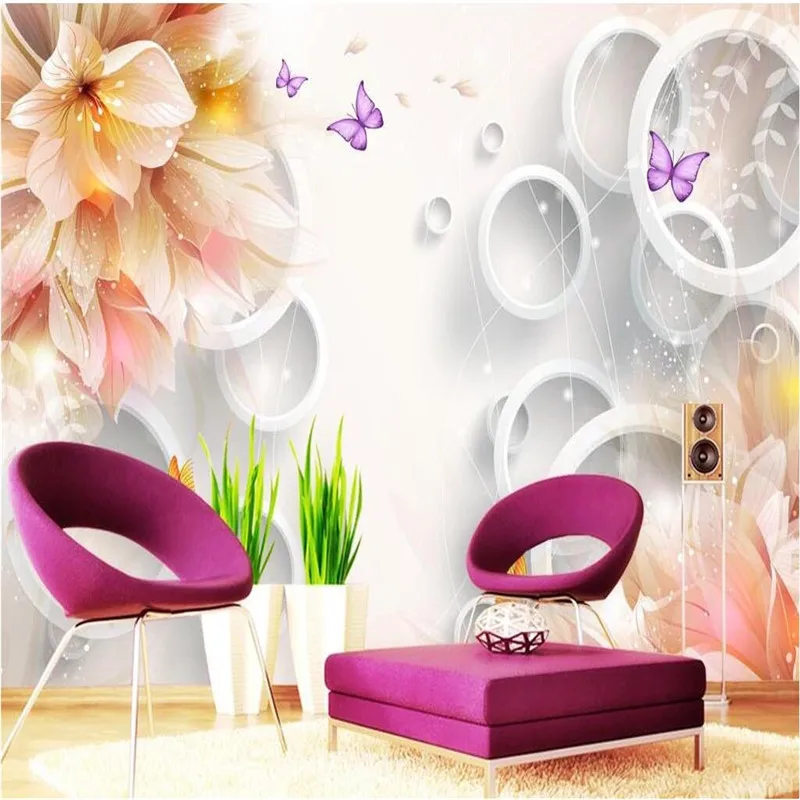 beibehang Mural for Living Room Fantasy circle flower Murales De Pared Wallpaper Badroom Modern Background Large Painting
beibehang Mural for Living Room Fantasy circle flower Murales De Pared Wallpaper Badroom Modern Background Large Painting