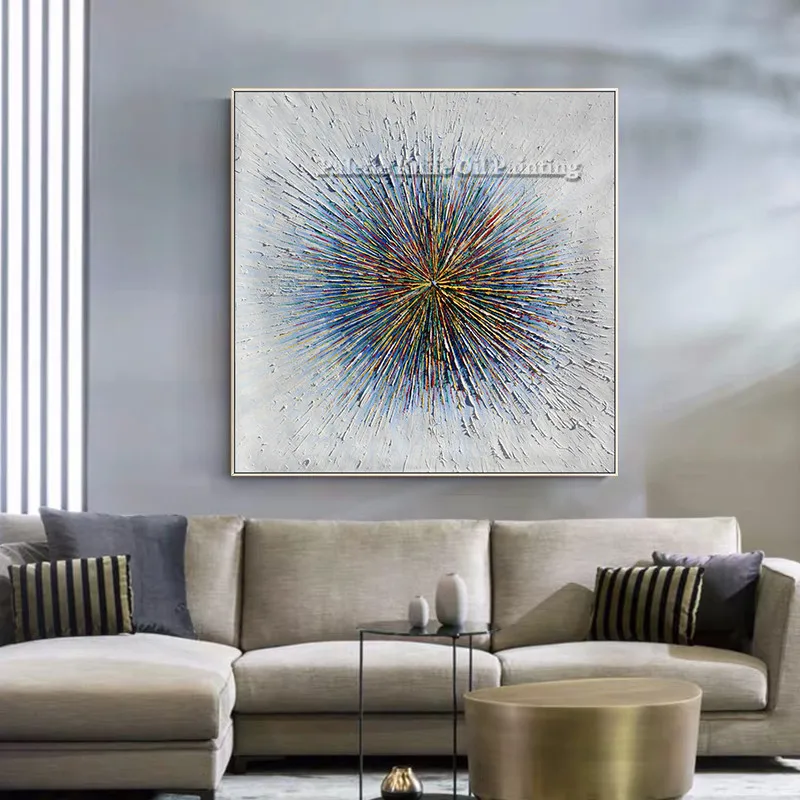 Multicolour Radiate Shape Oil Painting On Canvas Abstract Hand Painted Square Wall Art Quadros Cuadros For Room Decoration
Multicolour Radiate Shape Oil Painting On Canvas Abstract Hand Painted Square Wall Art Quadros Cuadros For Room Decoration