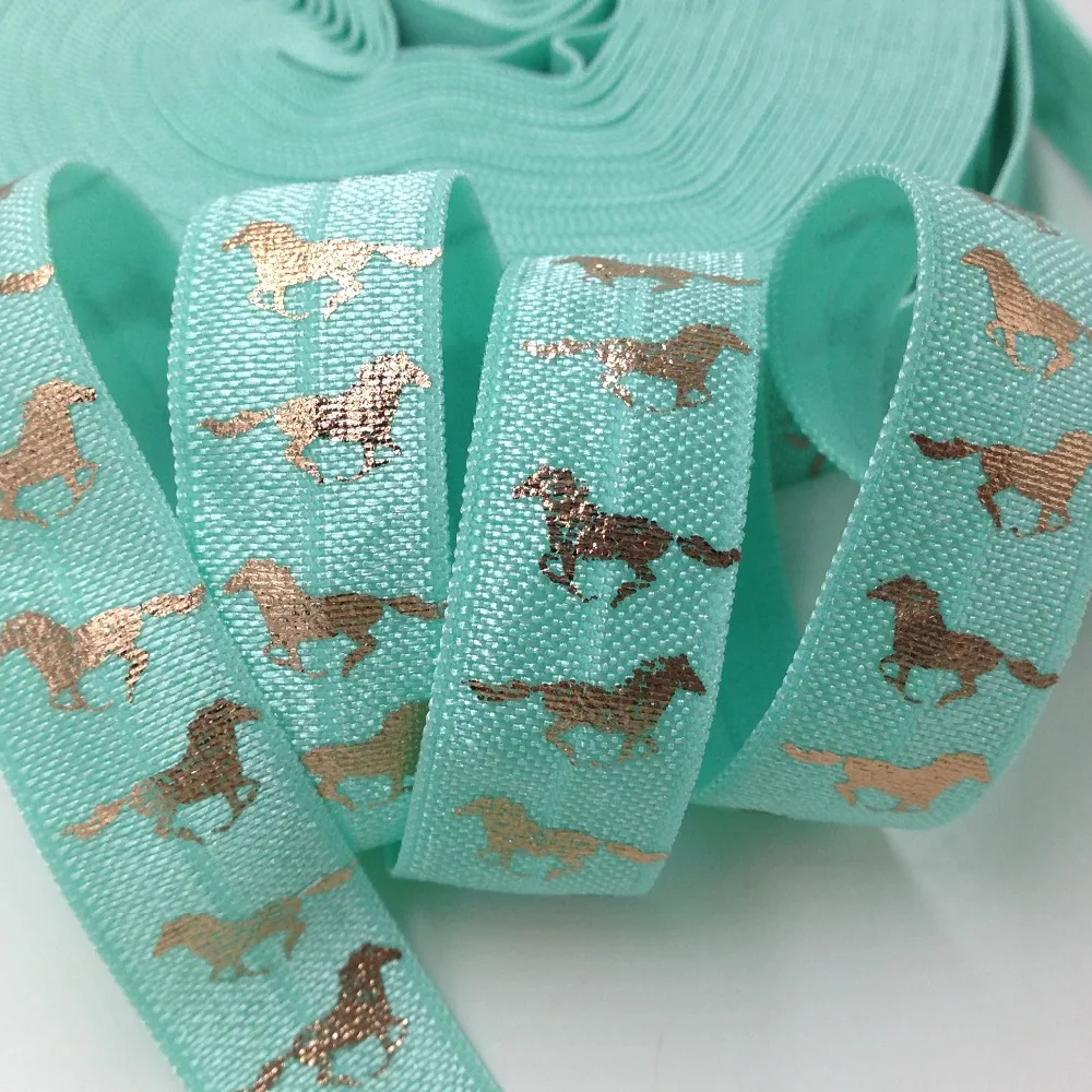 5 Yards 5/8 Mint Rose Gold Horse printed Fold Over Elastic,DIY handmade accessories, elastic strap trim
5 Yards 5/8 Mint Rose Gold Horse printed Fold Over Elastic,DIY handmade accessories, elastic strap trim