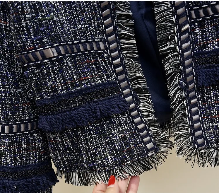 Autumn Tweed Coat Women Cardigan Tassels Harajuku Jacket Coat Female Outwear Plaid Slim O Neck Women's Jackets Coats CC194
Autumn Tweed Coat Women Cardigan Tassels Harajuku Jacket Coat Female Outwear Plaid Slim O Neck Women's Jackets Coats CC194