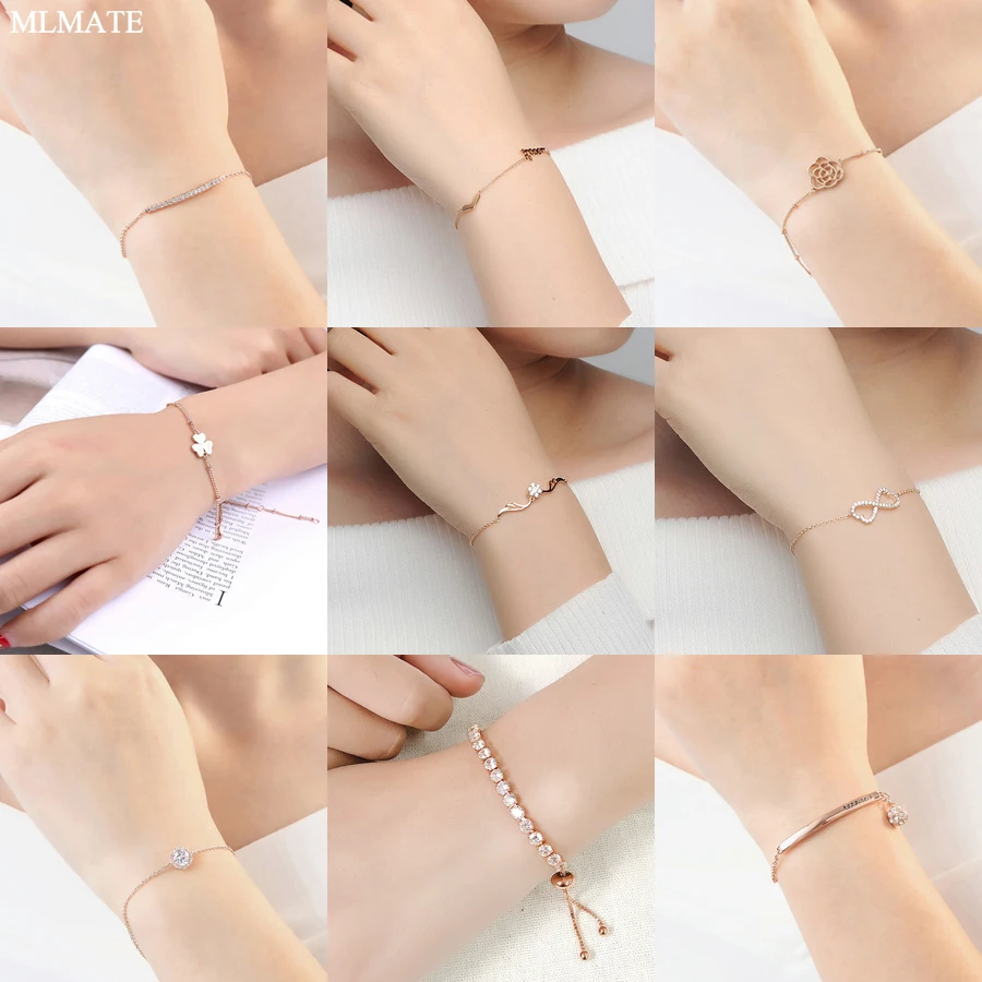 Fashion Cubic Zirconia Crystal Bracelet & Bangle Rose Gold Adjustable Pulseras Charm Bracelet for Women Bridal Wedding Jewelry
Fashion Cubic Zirconia Crystal Bracelet & Bangle Rose Gold Adjustable Pulseras Charm Bracelet for Women Bridal Wedding Jewelry