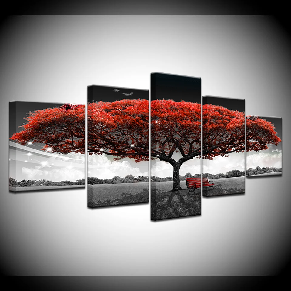 Modular Canvas HD Prints Posters Red Tree Art Scenery Landscape Paintings Framework 5 Pieces Home Decor Wall Art Pictures
Modular Canvas HD Prints Posters Red Tree Art Scenery Landscape Paintings Framework 5 Pieces Home Decor Wall Art Pictures