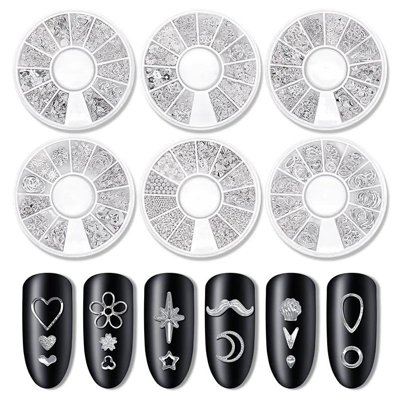 1 Box Shiny Silver Metal Alloy Nail Jewelry Rivets Flower Beard Star Moon Shell Geometric Snowflake Manicure Nail Accessories
1 Box Shiny Silver Metal Alloy Nail Jewelry Rivets Flower Beard Star Moon Shell Geometric Snowflake Manicure Nail Accessories