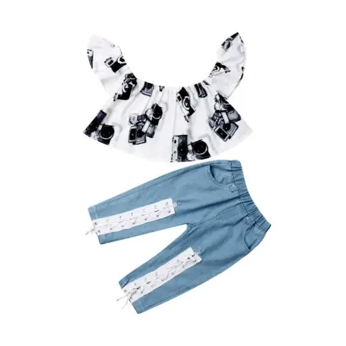 Toddler Girl Clothes 2PCS Fashion Kids Baby Girls Off Shoulder Tops+Denim Jeans Pants 2pcs Outfits Clothes
Toddler Girl Clothes 2PCS Fashion Kids Baby Girls Off Shoulder Tops+Denim Jeans Pants 2pcs Outfits Clothes