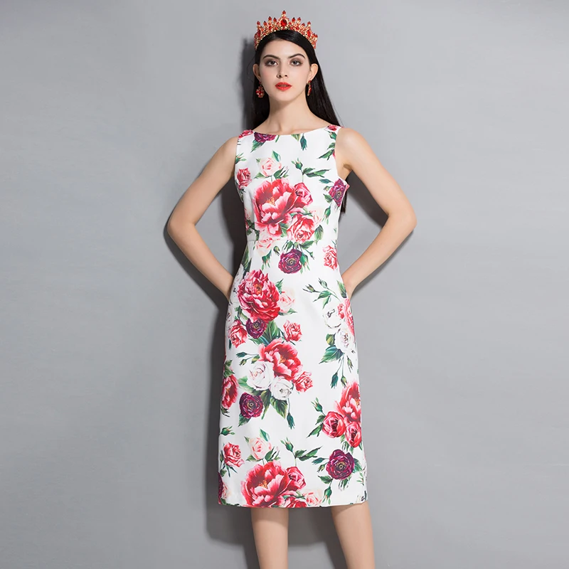 Women Dresses Fashion Summer 2018 Flowers Print Tank Spaghetti Strap Mid-Calf Slim European Sheath Bohemian Plus Size Dress
Women Dresses Fashion Summer 2018 Flowers Print Tank Spaghetti Strap Mid-Calf Slim European Sheath Bohemian Plus Size Dress