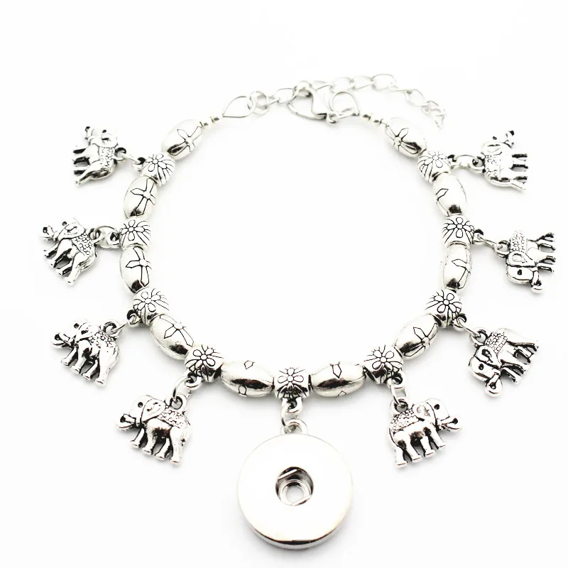 Hot Sale 1pcs Metal Silver Cross Bead Snap Bracelet Elephant Animal Charms Adjustable 18mm Snap Button Bracelet&Bangles Jewelry
Hot Sale 1pcs Metal Silver Cross Bead Snap Bracelet Elephant Animal Charms Adjustable 18mm Snap Button Bracelet&Bangles Jewelry