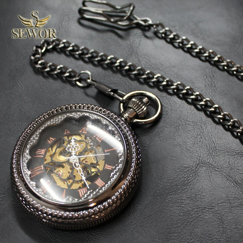 SEWOR 2019 Top Luxury Brand Fashion Black Bronze Enamel Red Roman Number Mechanical Hand Wind Pocket Watches black Dial C165
SEWOR 2019 Top Luxury Brand Fashion Black Bronze Enamel Red Roman Number Mechanical Hand Wind Pocket Watches black Dial C165