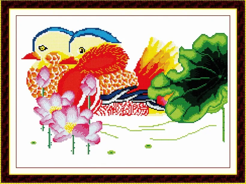Mandarina ducks with lotus cross stitch kit cartoon canvas stitching embroidery DIY handmade needlework
Mandarina ducks with lotus cross stitch kit cartoon canvas stitching embroidery DIY handmade needlework