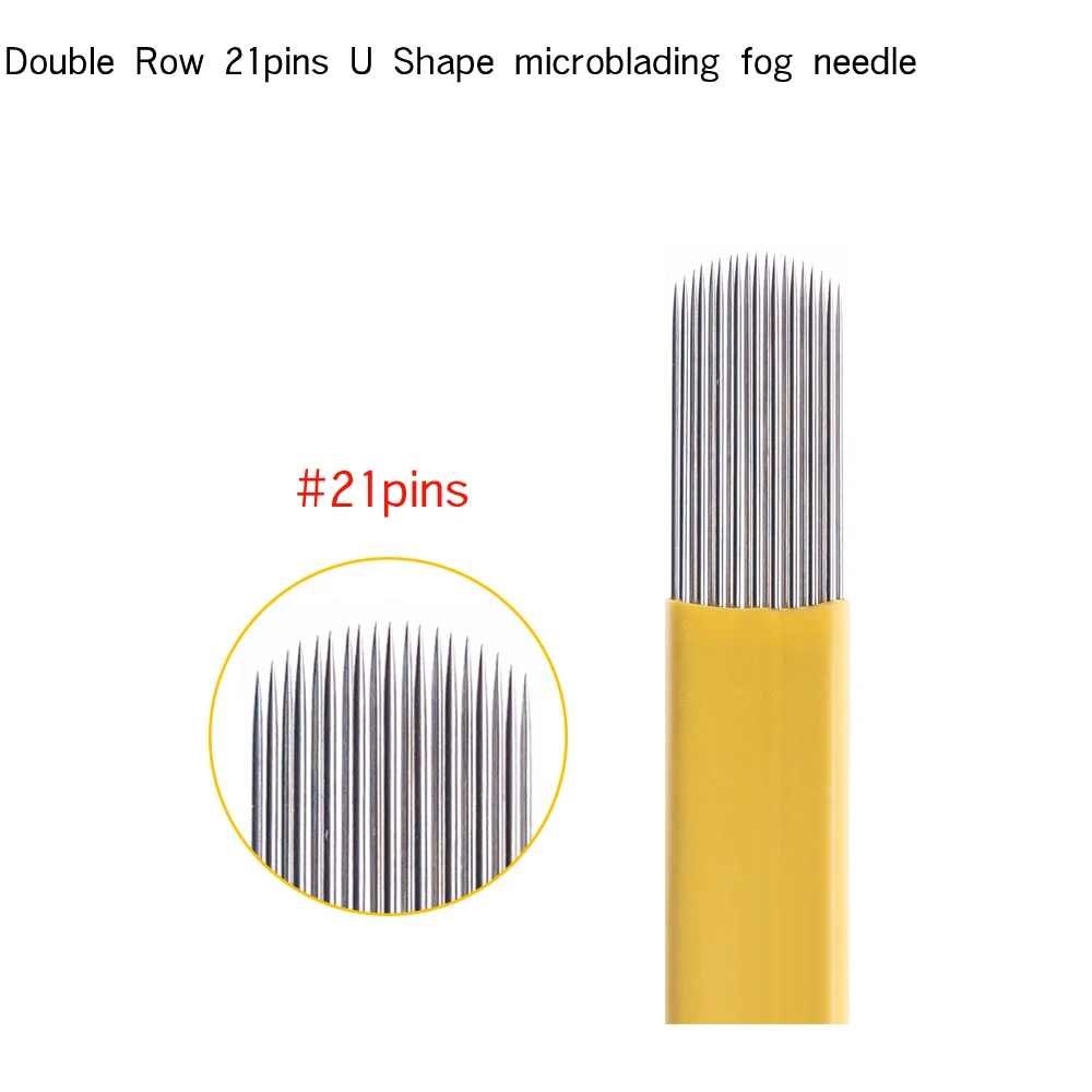 100pcs #21pin U shape Double row microblading Fog Needle For permanent makeup machine needle Eyebrow tattoo needles
100pcs #21pin U shape Double row microblading Fog Needle For permanent makeup machine needle Eyebrow tattoo needles