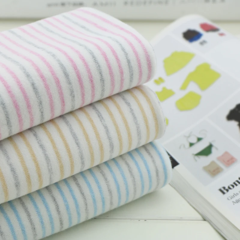 Buulqo 50*160cm width strip cotton knitted baby jersey fabric DIY sewing fashion apparel fabric by half meter
Buulqo 50*160cm width strip cotton knitted baby jersey fabric DIY sewing fashion apparel fabric by half meter