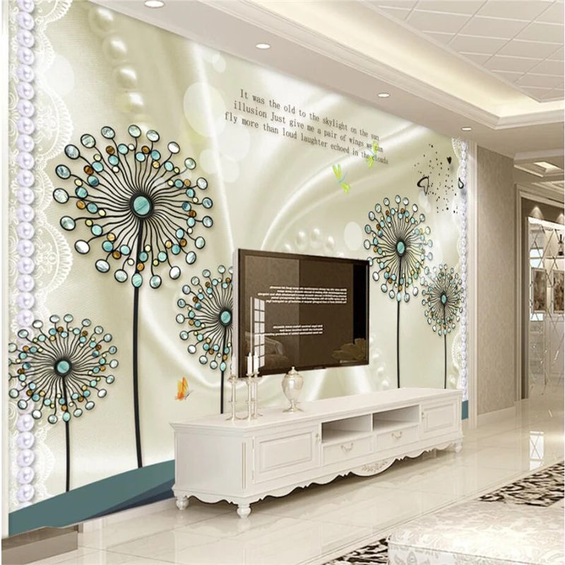 beibehang Wallpaper Mural Custom Living Room Bedroom Aesthetic Silk Jewelry Dandelion Romantic Mural TV Background Home Decor
beibehang Wallpaper Mural Custom Living Room Bedroom Aesthetic Silk Jewelry Dandelion Romantic Mural TV Background Home Decor