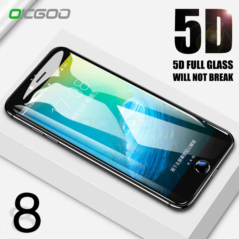 OICGOO 5D полное покрытие закаленное стекло для iPhone 8 7 6 6S Plus Защитная пленка экрана