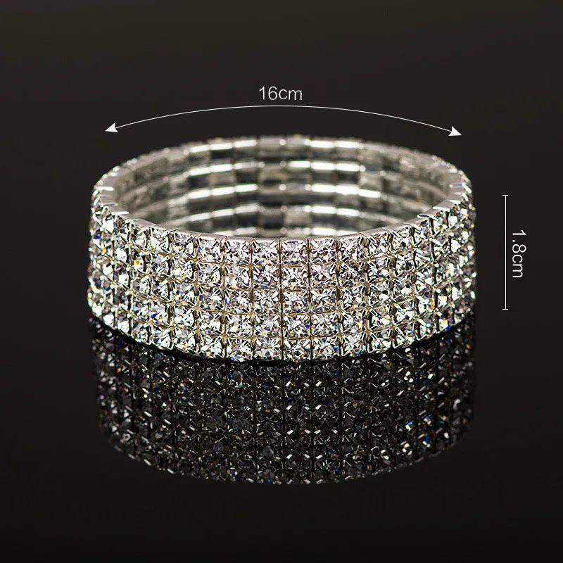 Classic Adjustable Full Rhinestone Bracelets For Women Multi Layer Silver Color Chain Bracelet&Bangle Wedding Jewelry Bransoletk
Classic Adjustable Full Rhinestone Bracelets For Women Multi Layer Silver Color Chain Bracelet&Bangle Wedding Jewelry Bransoletk
