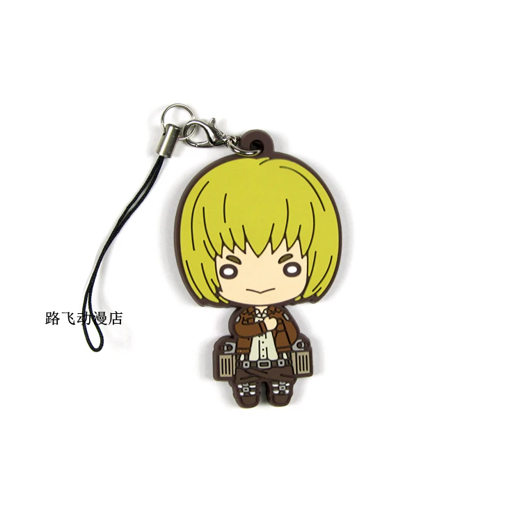 Аниме атака на Титанов резиновый брелок Eren Jaeger Mikasa Ackerman Armin arler Erwin Smith Bertolt Hoover экшн