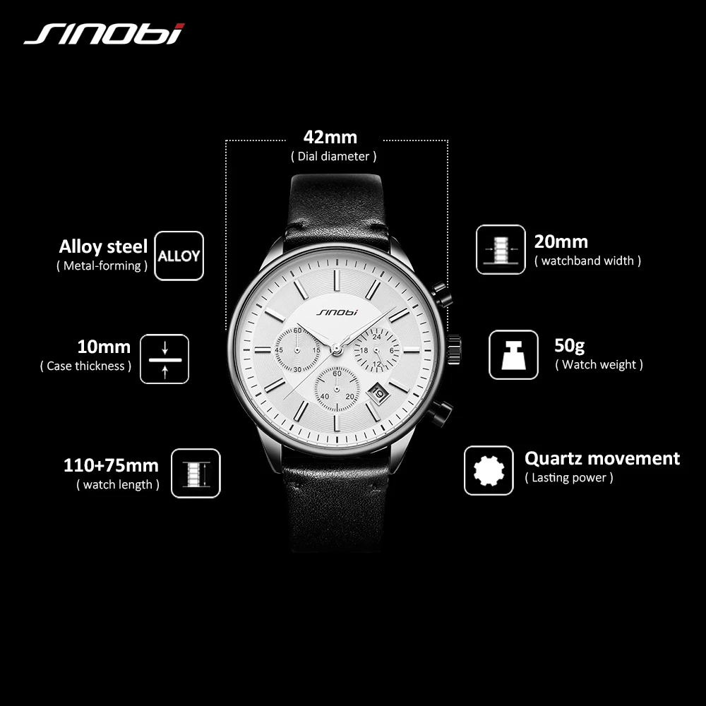 SINOBI Men Watches Man Analog Date Male Clock Quartz Wristwatch Army Military Wristwatch Luxury Brand Sport Leather Watch 2020
SINOBI Men Watches Man Analog Date Male Clock Quartz Wristwatch Army Military Wristwatch Luxury Brand Sport Leather Watch 2020
