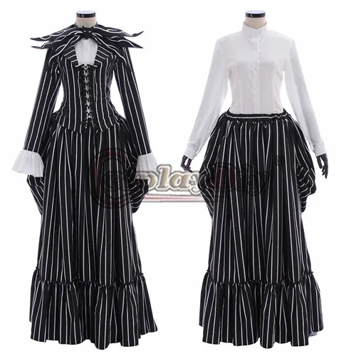 Cosplaydiy Jack Black Stripe Cosplay Medieval Dress Women Victorian Dress Before Christmas For Halloween
Cosplaydiy Jack Black Stripe Cosplay Medieval Dress Women Victorian Dress Before Christmas For Halloween