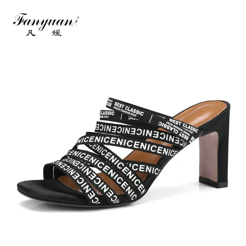 fanyuan 2019 summer brand printed cross ribbon high heel sandals women fashion slides slippers shoes open toe woman mules
fanyuan 2019 summer brand printed cross ribbon high heel sandals women fashion slides slippers shoes open toe woman mules