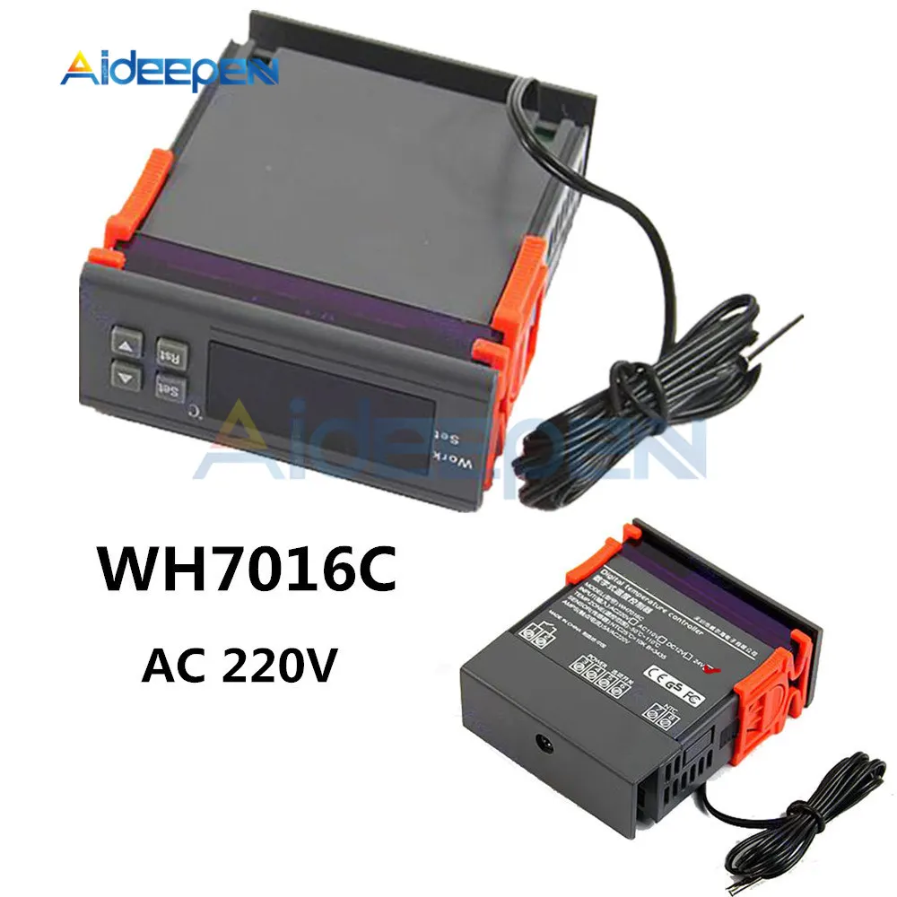 WH7016C AC 220V 10A LCD цифровой регулятор температуры регулирующий термостат