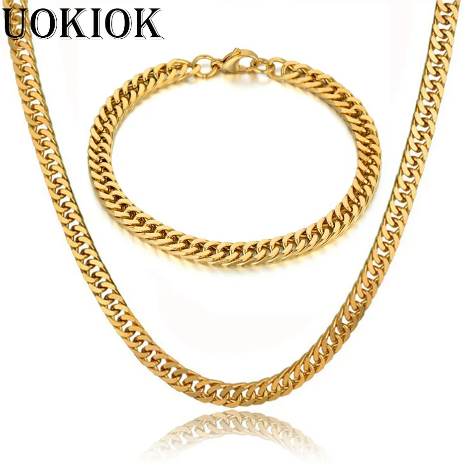 Dropshipping Mens Boys Cuban Link Chain & Bracelet Set Male Gold Color Stainless Steel Hip Hop Necklace Chain Jewelry Sets
Dropshipping Mens Boys Cuban Link Chain & Bracelet Set Male Gold Color Stainless Steel Hip Hop Necklace Chain Jewelry Sets