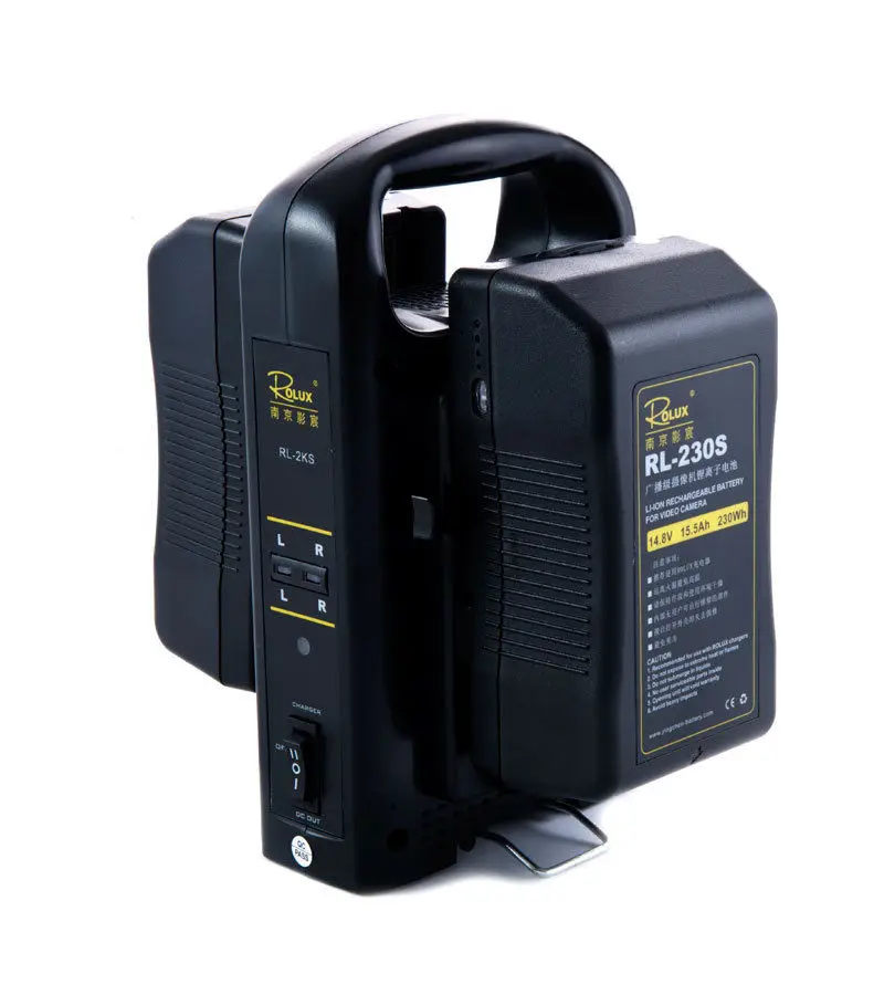 2 x Rechargeable RL-230S 230Wh 15.6Ah V-Lock V-mount Li-ion Battery + Dual Channel DC Power Charger for DSLR Video Camera
2 x Rechargeable RL-230S 230Wh 15.6Ah V-Lock V-mount Li-ion Battery + Dual Channel DC Power Charger for DSLR Video Camera