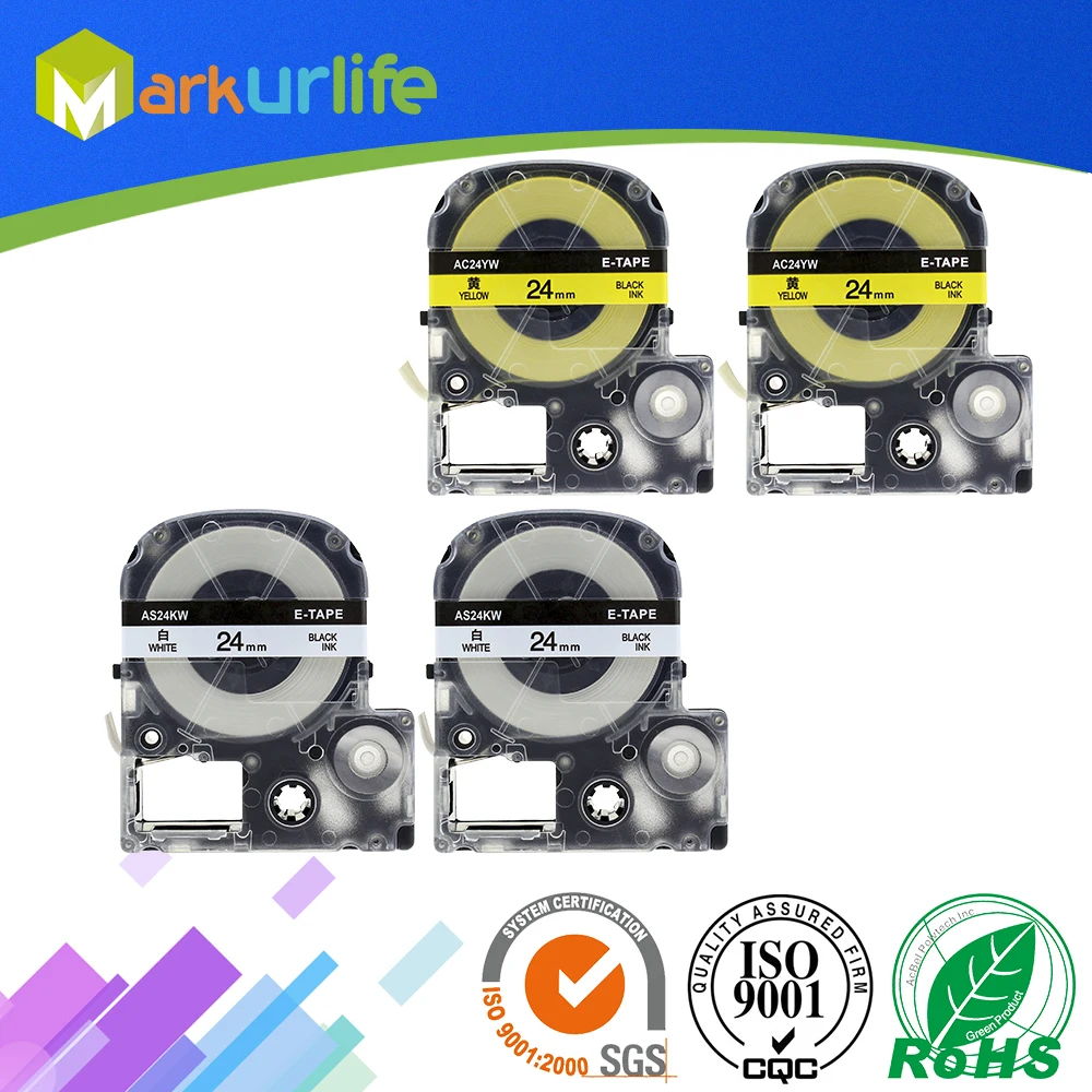 4 pcs/lot Mixed Colors 24mm Printer Tape Compatible EPSON Label Printer Ribbon, For King Jim TEPRA Tape LW-300 LW-400
4 pcs/lot Mixed Colors 24mm Printer Tape Compatible EPSON Label Printer Ribbon, For King Jim TEPRA Tape LW-300 LW-400