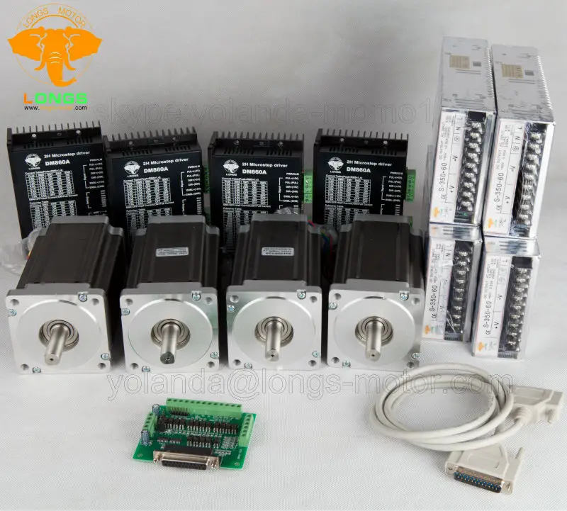 Germany Stock&EU Free shipping 4Axis Nema34 1600oz.in single shaft 34HS5435C-37B2 DM860A Driver Power supply CNC Kit 3~8 days
Germany Stock&EU Free shipping 4Axis Nema34 1600oz.in single shaft 34HS5435C-37B2 DM860A Driver Power supply CNC Kit 3~8 days
