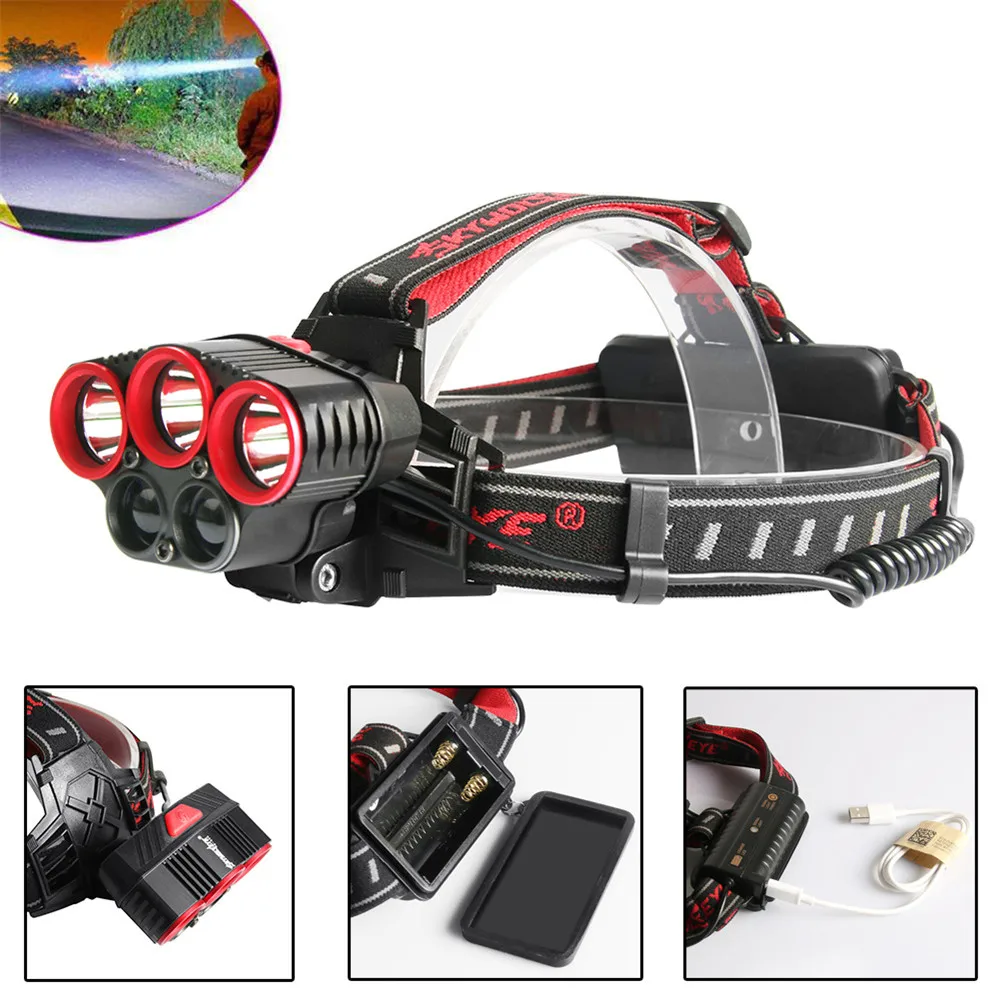 1500 Lumen LED Headlight 3*T6 and 2*XPE Zoom LED Headlamp Flashlight Torch Head Lights Lamp 2*18650 Battery USB Charger
1500 Lumen LED Headlight 3*T6 and 2*XPE Zoom LED Headlamp Flashlight Torch Head Lights Lamp 2*18650 Battery USB Charger