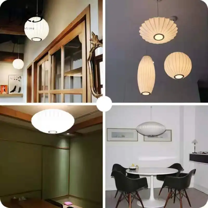 Japanese UFO Cloth Pendant Lights for Living Room New Chinese Bedroom Hanglamp Lustre Suspension Hanging Lampadario Fixture | Лампы и