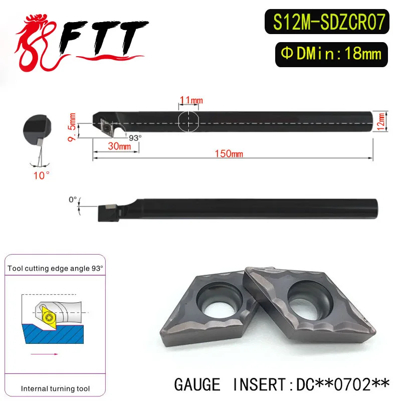 S10K-SDZCR07 93 Degrees Internal Turning Tool Holder For DCMT070204 DCMT070208 Insert Internal Boring Bar Lathe Machine
S10K-SDZCR07 93 Degrees Internal Turning Tool Holder For DCMT070204 DCMT070208 Insert Internal Boring Bar Lathe Machine