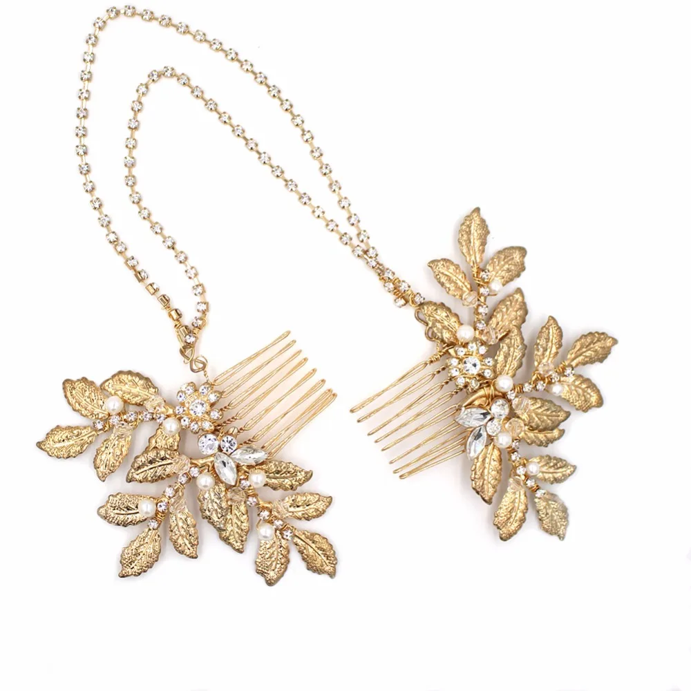 Women Hair Combs Handmade Marriage Wedding Accessories Bride Headdress Gold Leaves O827
Women Hair Combs Handmade Marriage Wedding Accessories Bride Headdress Gold Leaves O827