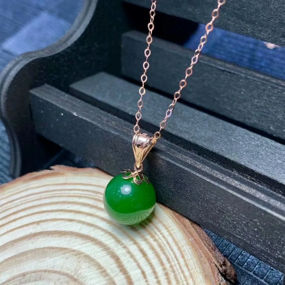 SHILOVEM 18k YELLOW gold real Natural green Jasper pendants classic fine Jewelry women wedding new plant mymz1010087by
SHILOVEM 18k YELLOW gold real Natural green Jasper pendants classic fine Jewelry women wedding new plant mymz1010087by