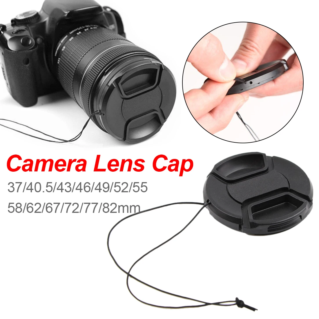 Universal Camera Lens Cap 67/72/77/82mm Different Size Lens Protection Cover With Anti-lost Rope For Canon Sony Nikon DSLR SLR
Universal Camera Lens Cap 67/72/77/82mm Different Size Lens Protection Cover With Anti-lost Rope For Canon Sony Nikon DSLR SLR