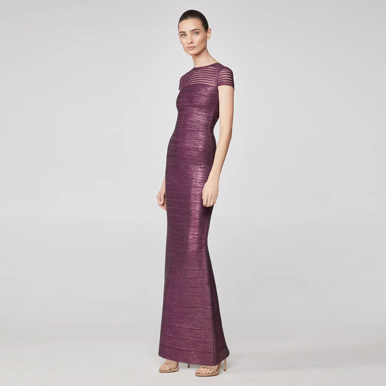 Top Quality Celebrity Purple Short Sleeve Long Rayon Bandage Dress Evening Party Dress
Top Quality Celebrity Purple Short Sleeve Long Rayon Bandage Dress Evening Party Dress