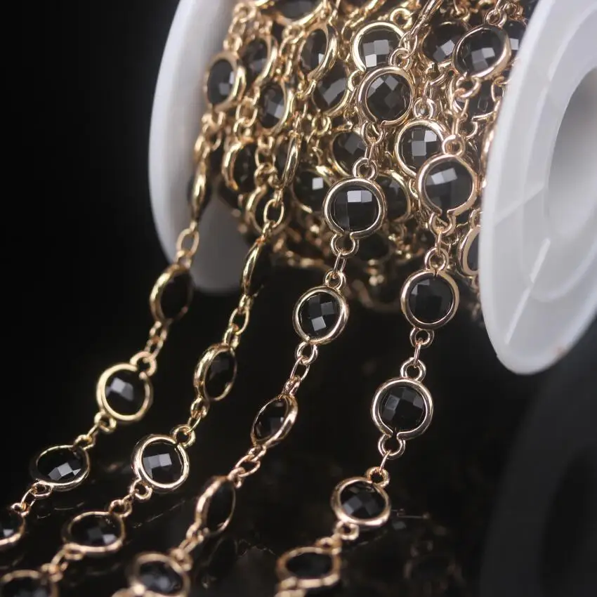 NEW! 3Meter/Lot 6mm Plated Golden Copper K9 Optical Glass Coin Bead Rosary Chains,Black Faceted Flat Round Beaded Chain Necklace
NEW! 3Meter/Lot 6mm Plated Golden Copper K9 Optical Glass Coin Bead Rosary Chains,Black Faceted Flat Round Beaded Chain Necklace