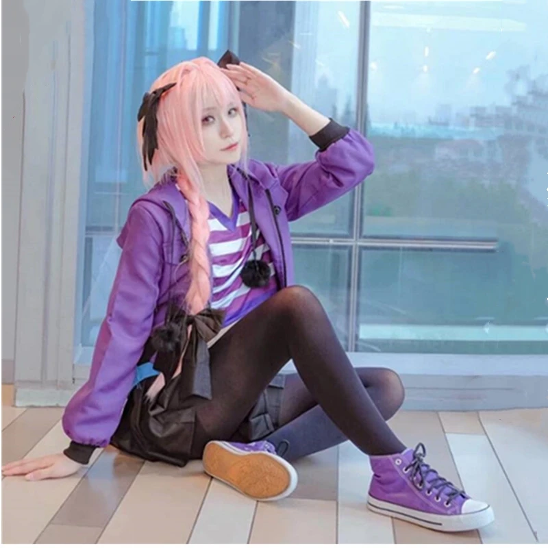 New Fate/Apocrypha Astolfo Cosplay Costume Daily Sportswear Purple Coat+Skirt Halloween Adult Costumes for Women/Men S-XL
New Fate/Apocrypha Astolfo Cosplay Costume Daily Sportswear Purple Coat+Skirt Halloween Adult Costumes for Women/Men S-XL