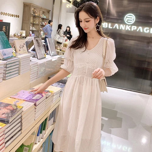 Summer Dress Flax A-line Half Puff Sleeve V-neck Women's Clothing Striped Knee-length Casual Vestido Single Breasted Women Dress
Summer Dress Flax A-line Half Puff Sleeve V-neck Women's Clothing Striped Knee-length Casual Vestido Single Breasted Women Dress