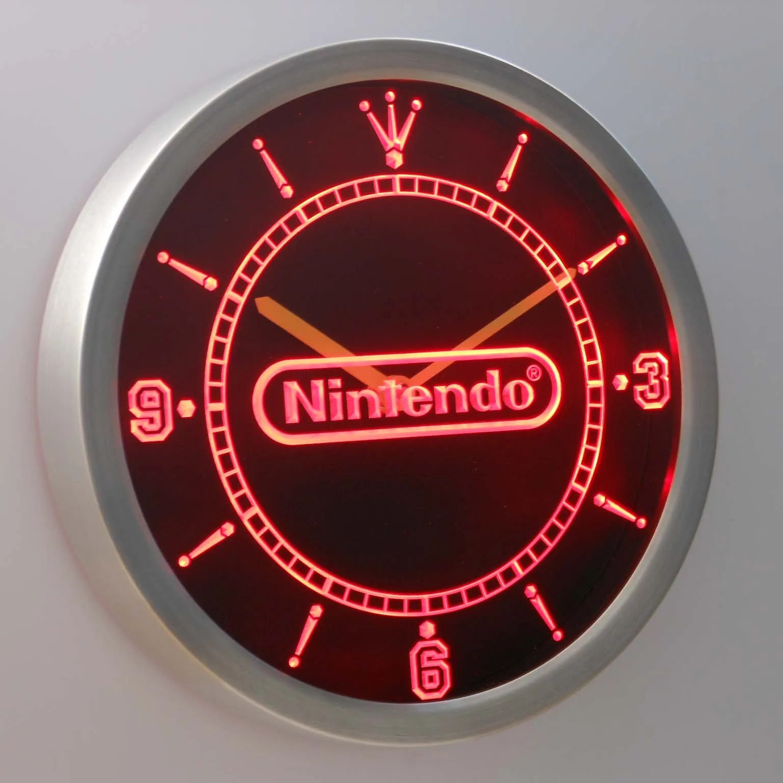 Nc0196 Nintendo игровая комната неоновые световые знаки Светодиодные настенные часы |