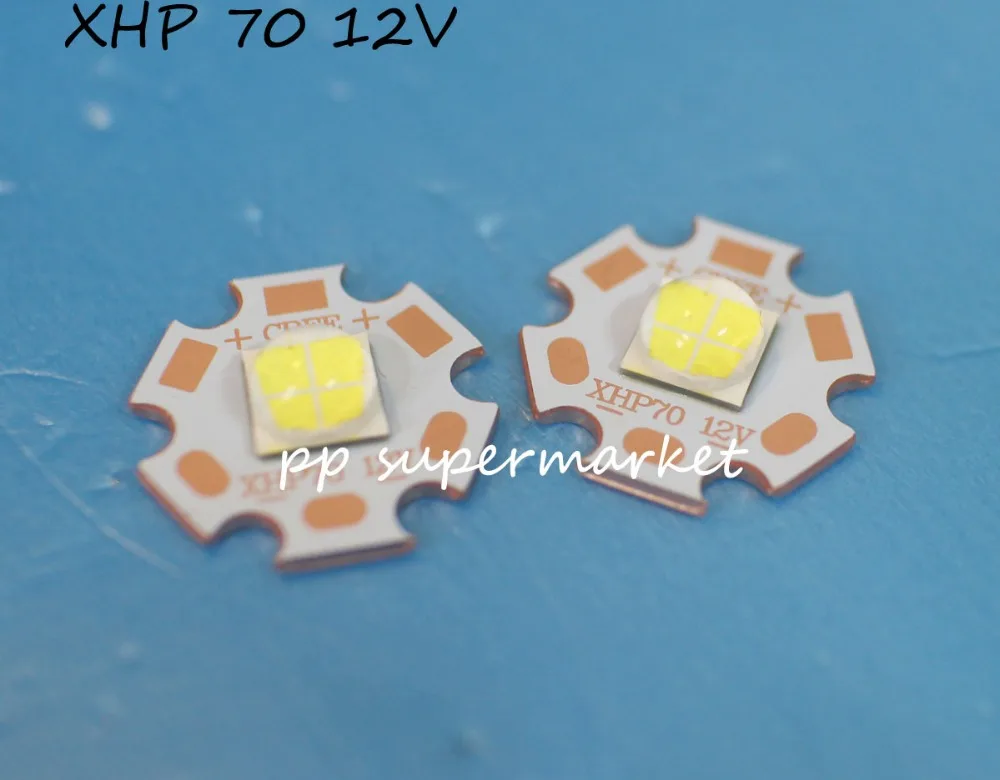 2 шт./лот CREE XHP70 30W32W LED 4022LM 6В/12В четыре чипа 20 мм медная печатная плата сверхъяркая