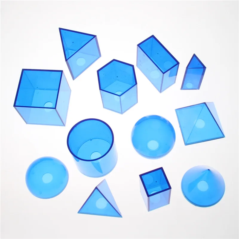 12pcs Geometric Shape Models Geometry Transparent Demonstration Props Primary Math Children Understanding Teaching Aids | Канцтовары для